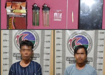 Polisi gerebek dua orang pemuda di Tulang Bawang Barat saat pesta sabu disebuah bangunan Kosong