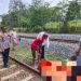 Polres Lampung Utara Evakuasi Korban Tertabrak Kerata Api