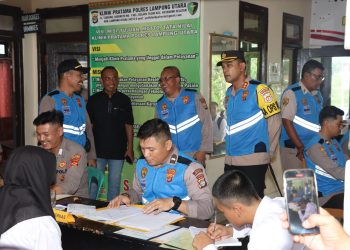 Kapolres Lampung Utara Pantau Langsung Proses Penerimaan Terpadu Anggota Polri Tahun 2024