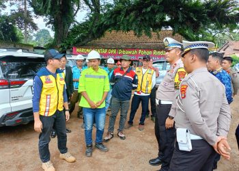 Cegah Laka Lantas, Polres Lampung Utara Bersama BPJN Lampung Survey Jalan Rusak