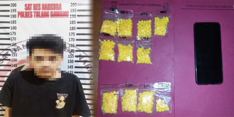 Satresnarkoba Polres Tulang Bawang Tangkap Pemuda 21 Tahun dan Sita Seribu Butir Pil Heximer