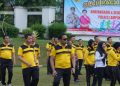 Jelang Hari Bhayangkara Ke-78, Polres Lampung Utara Gelar Olahraga Bersama