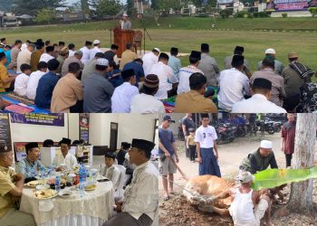 Polres Lampung Utara gelar Sholat Idul Adha 1445 H Dilanjutkan Penyembelihan Hewan Kurban
