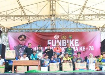 Sambut Hari Bhayangkara ke-78, Polres Lampung Timur Gelar Fun Bike