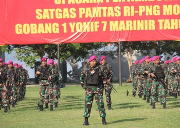 UPACARA PENYAMBUTAN SATGAS PAMTAS RI – PNG MOBILE “GOBANG I” TH 2023