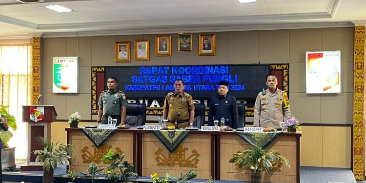Kapolres AKBP Teddy Rachesna Hadiri Rakor Satgas Saber Pungli Kabupaten Lampung Utara