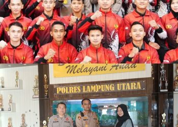 Kapolres Lampura Beri Dukungan Moril Kepada Personel Yang Akan Mengikuti Pertandingan International Taekwondo Championship di Malaysia