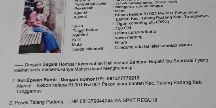 Robana (59) Berharap Anak Kandungnya Cepat Ditemukan