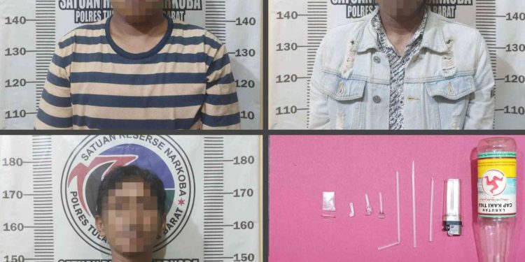 Pesta Sabu,Tiga Orang Warga Ditangkap Sat Resnarkoba Polres Tulang Bawang Barat