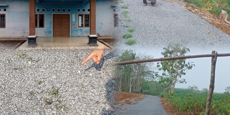 Peningkatan Jalan Lapen Desa Mekar Asri Terindikasi Minim Bahan Material