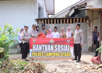 Polres Lampung Utara Kembali Bagikan Bantuan Sosial Kepada Masyarakat 