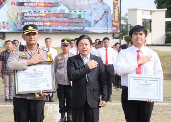 Polres Lampura Terima Penghargaan Presisi Award Dari Lemkapi