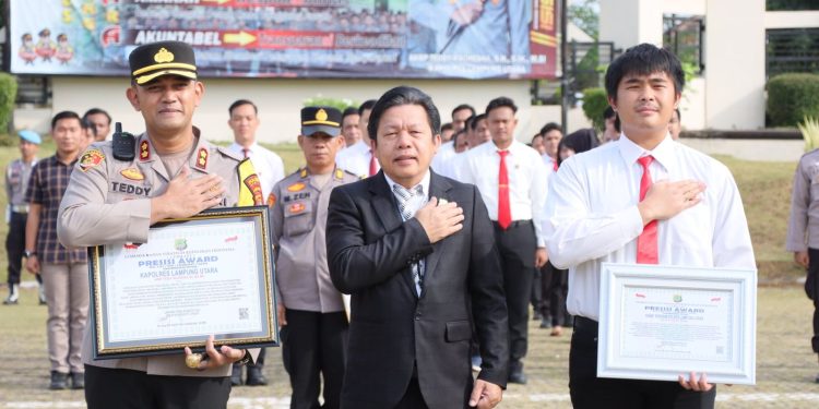 Polres Lampura Terima Penghargaan Presisi Award Dari Lemkapi