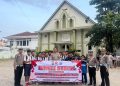 Jelang Hari Lalu Lintas Bhayangkara Ke-69, Sat Lantas Polres Lampung Gelar Bakti Sosial Bersihkan Tempat Ibadah