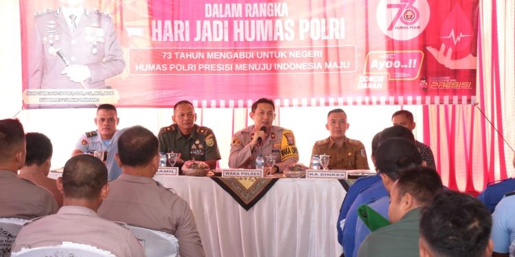 Sambut Hari Jadi Humas Polri Ke-73, Polres Tulang Bawang Gelar Donor Darah Serentak