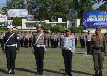 Polres Lampung Utara Laksanakan Apel Gelar Pasukan Operasi Zebra Krakatau 2024