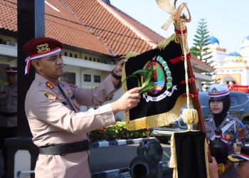 Polres Lampura Gelar Napak Tilas dan Penyucian Tunggul Kesatuan Wira Bhakti Bumi Ragem Tunas