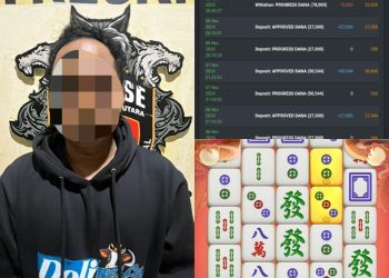 Sedang Asik Main Judi Slot, Pria Paruh Baya Ditangkap Satuan Reskrim Polres Lampura