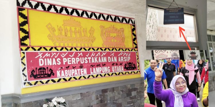 Papan Nama Jabatan di Dinas Perpusif Lampura Tidak Ganti, Akuntabilitas dan Realisasi Anggaran Dipertanyakan?