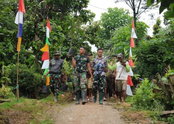 Pohon Pinang dan Pohon Duren Jadi Idola Tanaman Warga Subik bersama TMMD ke 123 Kodim 0412/LU