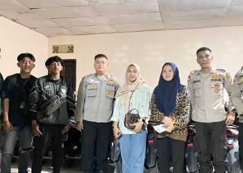 Polsek Tulang Bawang Tengah Terima Titipan Belasan Sepeda Motor dari Pemudik