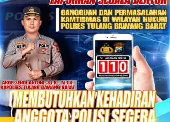 Polres Tubaba Ajak Warga Manfaatkan Layanan 110 untuk Keamanan Liburan