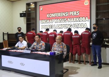 Sat Narkoba Polres Lampura Ungkap 5 Kasus Penyalahgunaan Narkoba Dengan Mengamankan 8 Tersangka