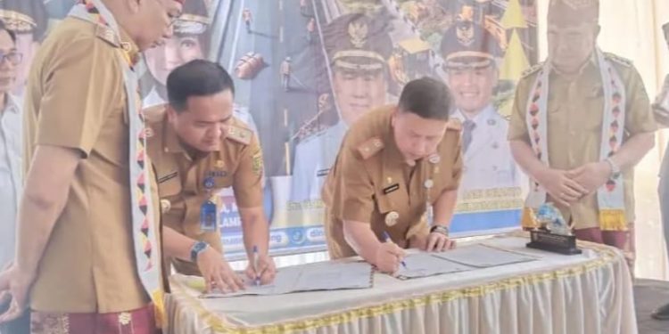Bupati Tanggamus Dan Gubernur Lampung Tandatangani MOU Program Inovasi Kependudukan”Aku Lulus”