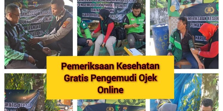 Biddokkes Polda Lampung Gelar Bakti Sosial Pelayanan Kesehatan Mobile untuk Pengemudi Ojek Online