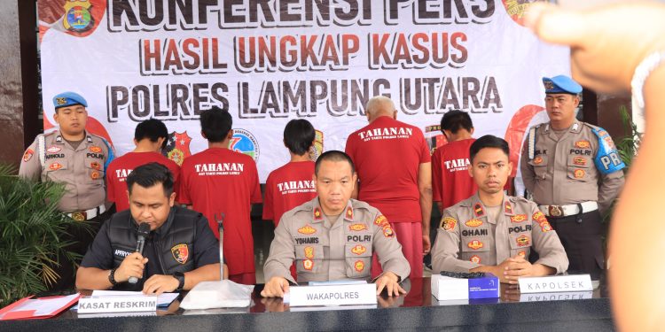 Satu Pekan, Jajaran Polres Lampura Berhasil Ungkap 4 Kasus Tindak Pidana Dengan Mengamankan 6 Tersangka