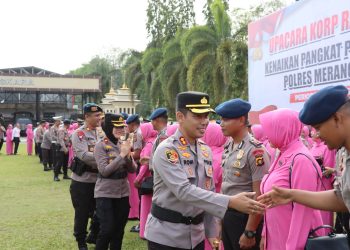 Polres Merangin Dan Personil Bataliyon B Pelopor Sat Brimobda Polda Jambi, Naik Pangkat Di Awal Tahun 2025, Ini Pesan Kapolres