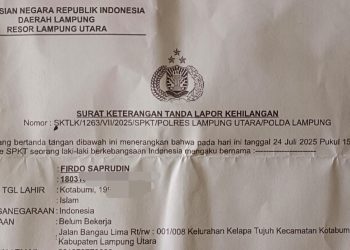 Telah Hilang STNK Motor Kawasaki Ninja di Kotabumi BE 3882 K