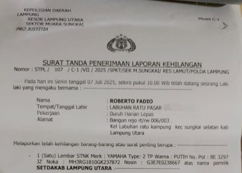 Telah Hilang Tercecer STNK Motor Nomor Plat BE 3297JZ di Lampung Utara