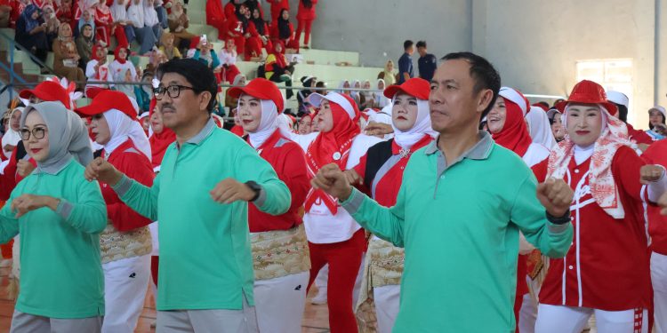 Semarak HUT ke-80 RI, Pemkab Lampung Utara Gelar Lomba Senam Kreasi Antarinstansi