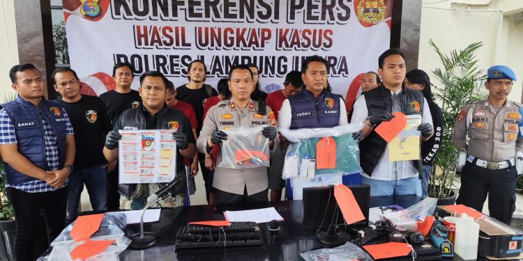 Komplotan Pembuatan SIM Palsu Antar Provinsi Dibongkar, Empat Pelaku Ditangkap Sat Reskrim Polres Lampung Utara
