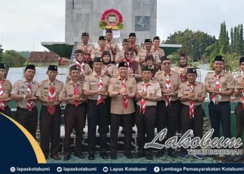 Peringati Hari Pramuka, Lapas Kotabumi Hadiri Upacara Hari Pramuka Ke-64 