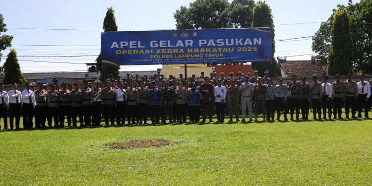 Polres Lampung Timur Gelar Apel Pasukan Operasi Zebra Krakatau 2025