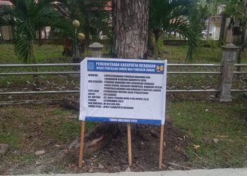 Pengerjaan Trotoar Jalan Perkantoran Kota Bangko Jadi Sorotan, Identitas Pemenang dan Konsultan Pengawas Tidak di Cantumkan