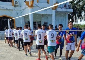 Pertandingan Turnamen Bola Voli HUT ke-76 Kabupaten Merangin