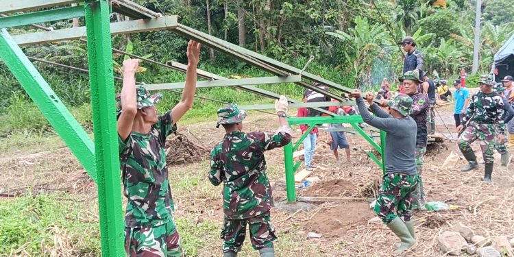 Jembatan Gantung Garuda di Way Umbar Tanggamus Capai 45 Persen, Pangdam XXI: Akses Warga Jadi Prioritas