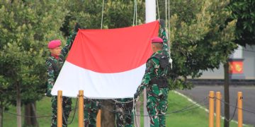 Yonif 7 Marinir Laksanakan Upacara Bendera dan Apel Organik