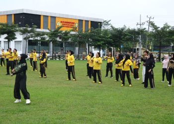 Gelorakan Hidup Sehat, Polres Tulang Bawang Tunjukkan Soliditas Lewat Senam Aerobik Bersama