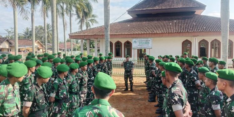 Dandim 0412/LU Sambut Kedatangan 154 Prajurit Brigif TP 45/Bhumi Cakti Marshalling Area Lampung Utara.