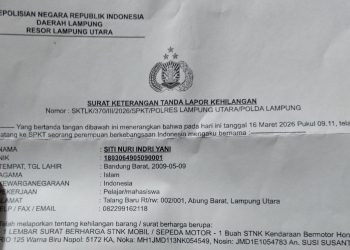 Telah Hilang STNK Honda Vario 125 BE 5172 KA