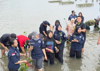 Dekan Unhan RI Mayjen TNI Dr. Oktaheroe Ramsi, S.I.P., M.Sc. Pimpin Langsung Penanaman Mangrove di Pesawaran