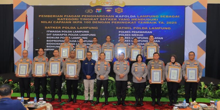 Polres Lampung Utara Raih Penghargaan Kapolda Lampung atas Capaian IKPA Terbaik Tingkat Satker