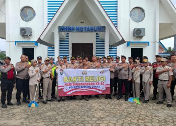 Hari Bhayangkara Ke-80, Polres Lampung Utara Gelar Bakti Religi di Masjid, Gereja dan Wihara