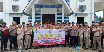 Hari Bhayangkara Ke-80, Polres Lampung Utara Gelar Bakti Religi di Masjid, Gereja dan Wihara