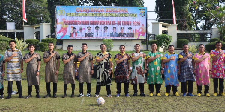 Meriahkan Hari Bhayangkara ke-80, Polres Lampung Utara Gelar Fun Game Mini Soccer Forkopimda