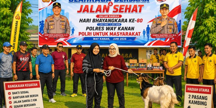 Hari Bhayangkara ke-80 Meriah, Polres Way Kanan Tebar Kepedulian dan Perkuat Kebersamaan